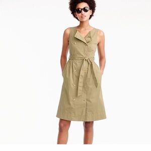 J. Crew Olive Double-Breasted Midi Dress